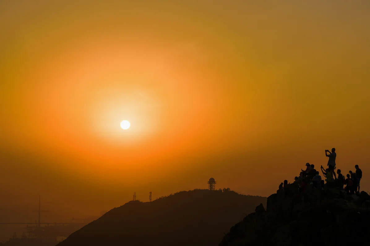 A stunning mountain landscape at sunset A stunning mountain landscape at sunset