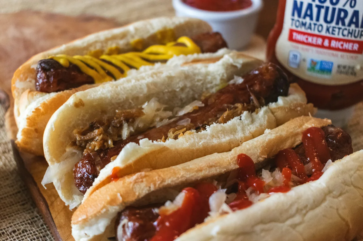 Nutritional information of hot dogs displayed as a food label Nutritional information of hot dogs displayed as a food label