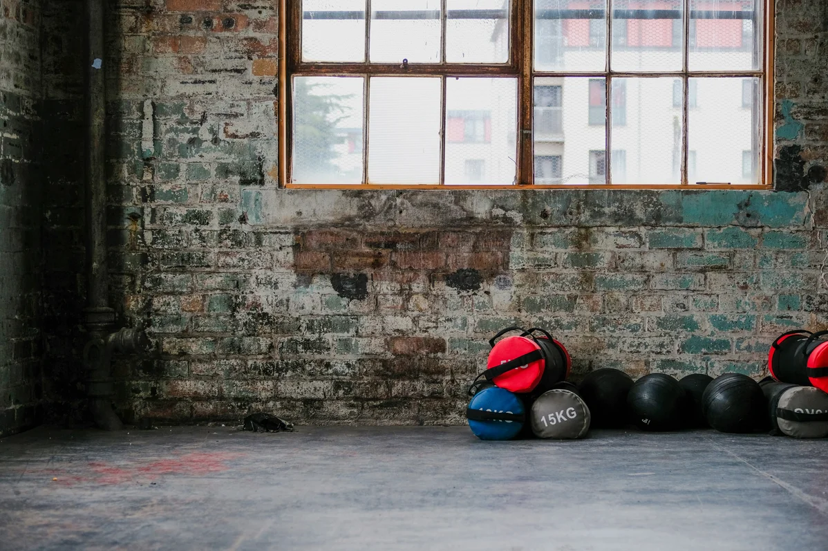 Weights in a gym ready for a workout