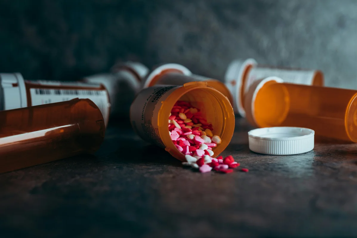 Hormone therapy medications on a table, representing treatment options for perimenopause symptoms