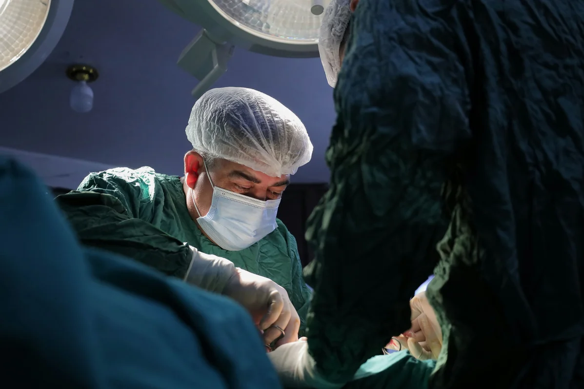 Gastric bypass surgical instruments in an operating room Gastric bypass surgical instruments in an operating room