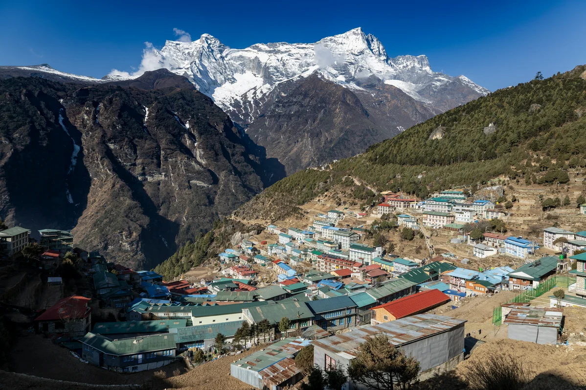 Sherpas celebrating culture at Everest Base Camp